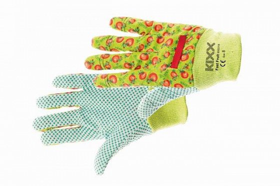 CERVA - FAST FRUIT rukavice bavlněná s PVC terčíky zelená - velikost 8